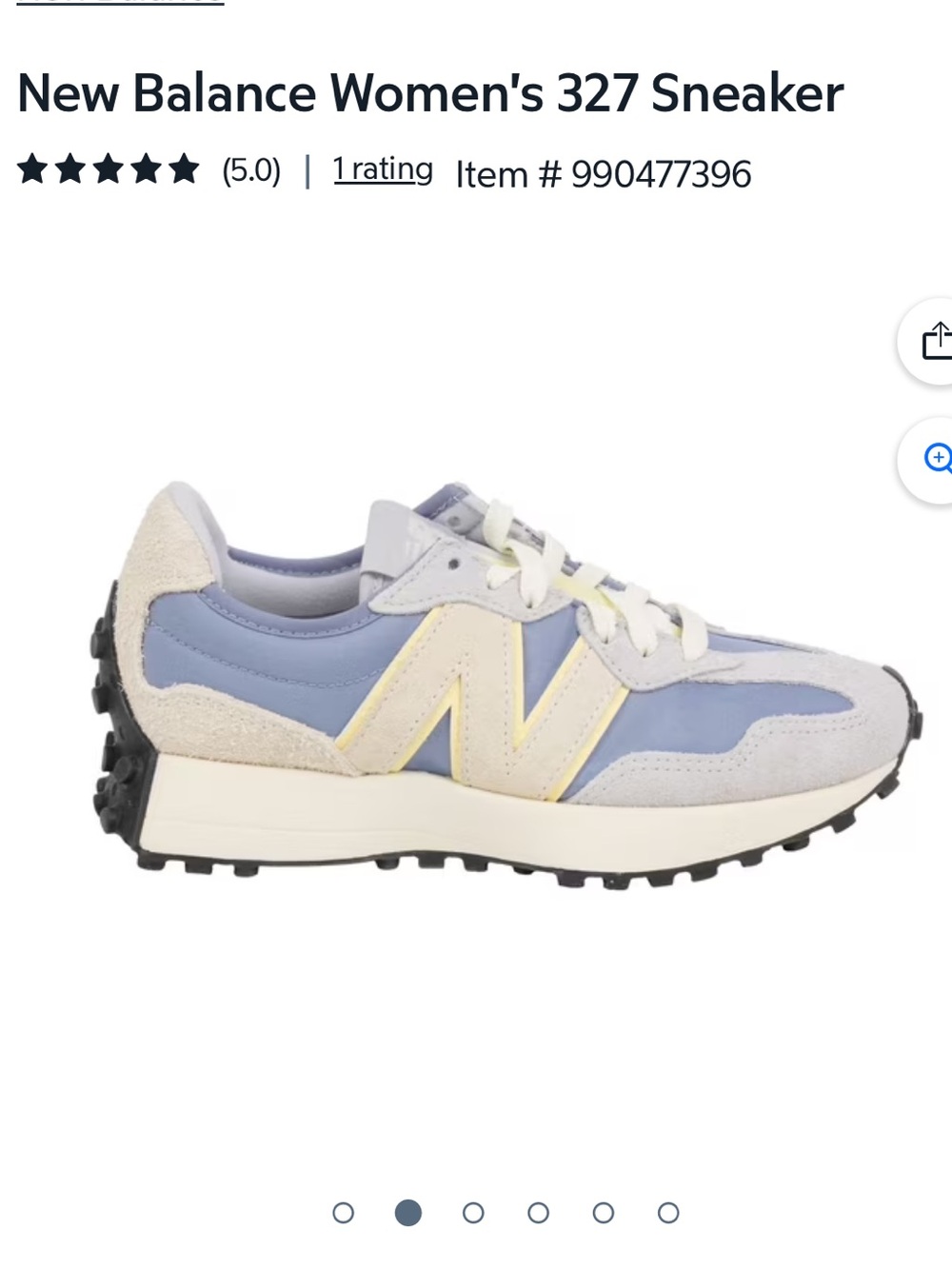 New Balance Women's 327 Sneaker in Light Blue, Cream, and Pale Yellow EUC 5.5